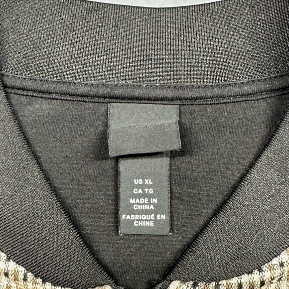 H&M Men's XL Zip-Front Checked Bomber Jacket Beige/Black‎ Trim, Street Casual - Picture 2 of 5